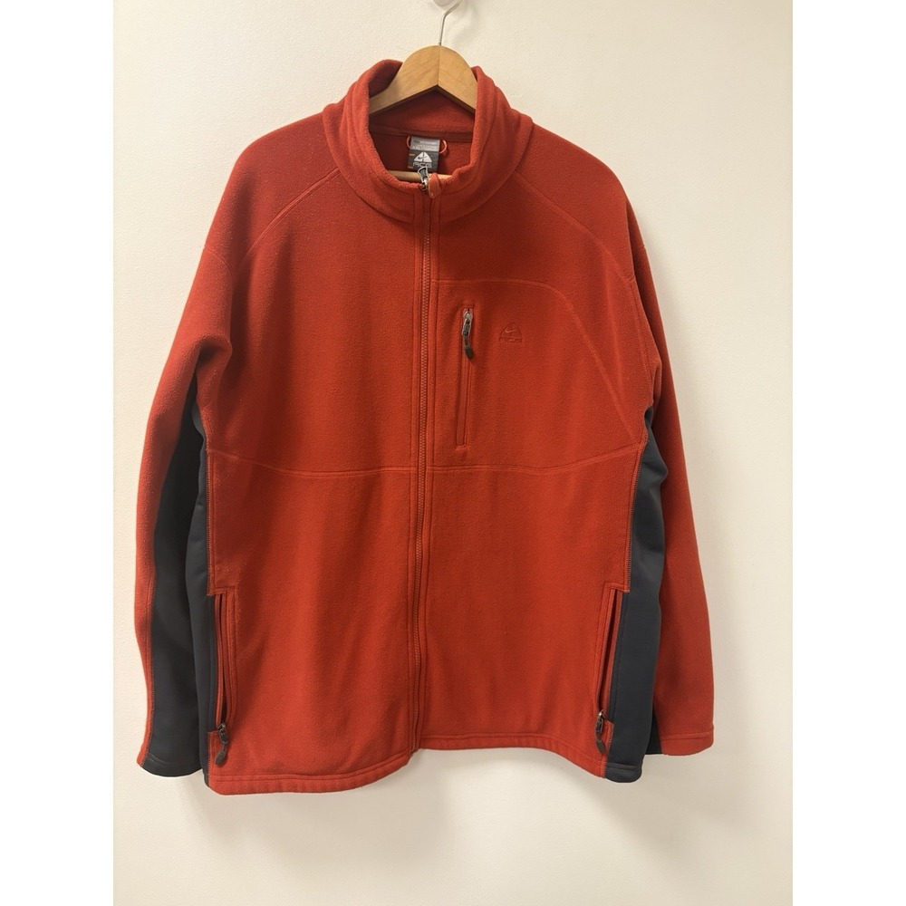 Nike ACG Therma Fit Full Zip Fleece Size 2XL Orange Gray